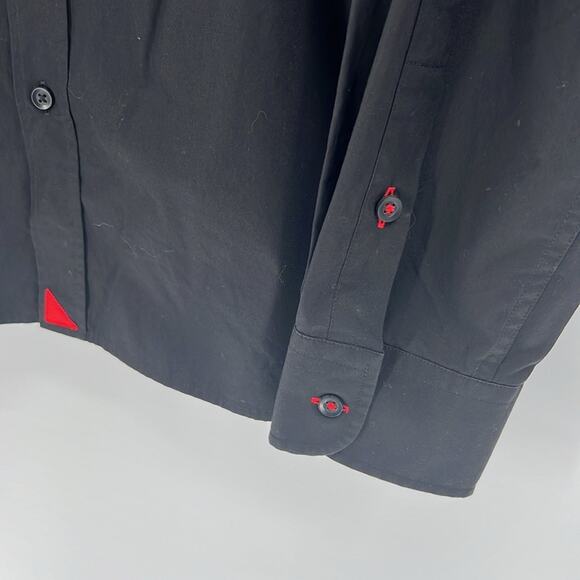 UNTUCKit Men's Long Sleeve Button Front Dress Shirt - Black - Large - Picture 3 of 5